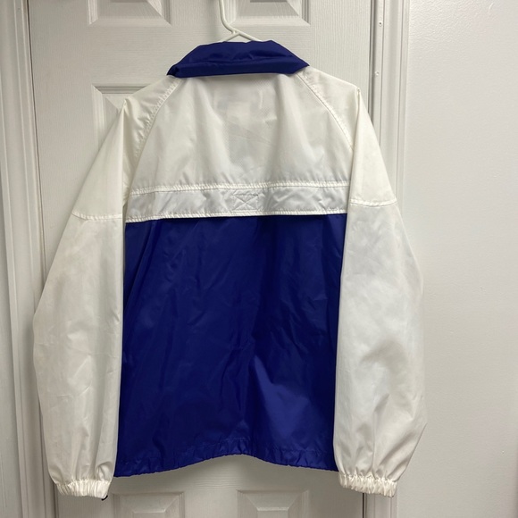 Vintage Womens XL Columbia Full Zip blue and white Windbreaker Jacket Hood - Picture 2 of 6